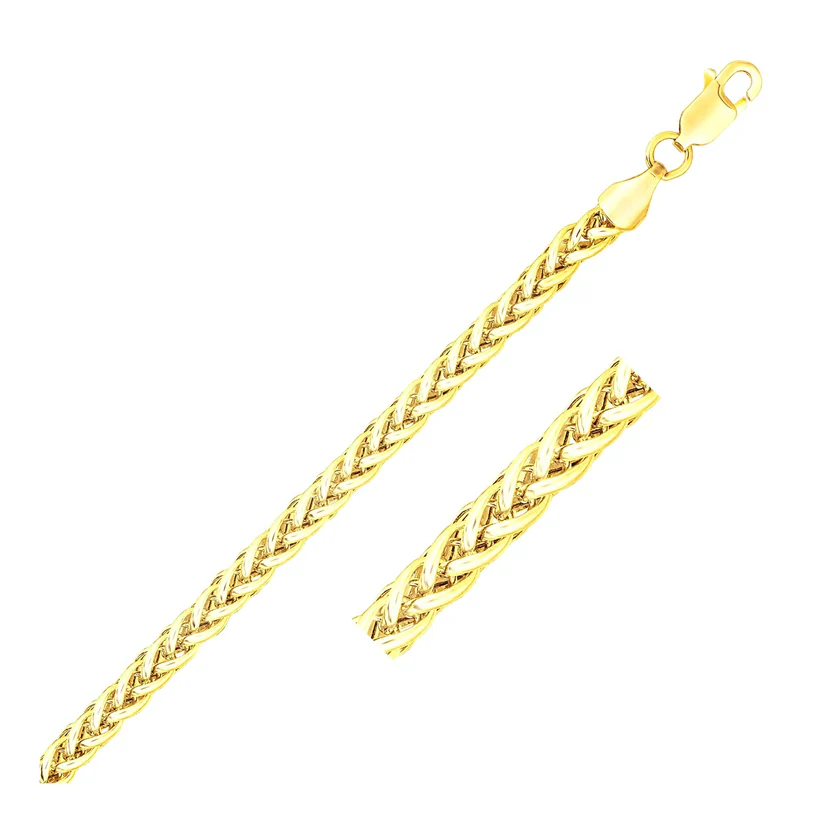 14k Yellow Gold Miami Cuban Semi Solid Bracelet (4.50 mm)