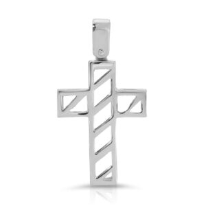 Diagonal open work cross