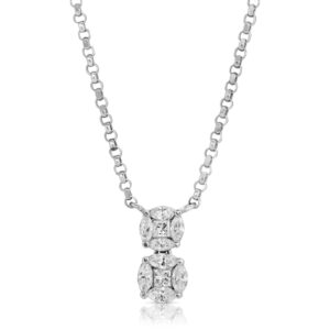 Dual round diamond necklace