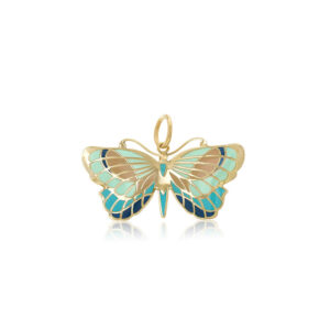 Butterfly azure enamel charm
