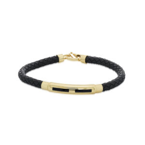 Leather & Gold Bracelet