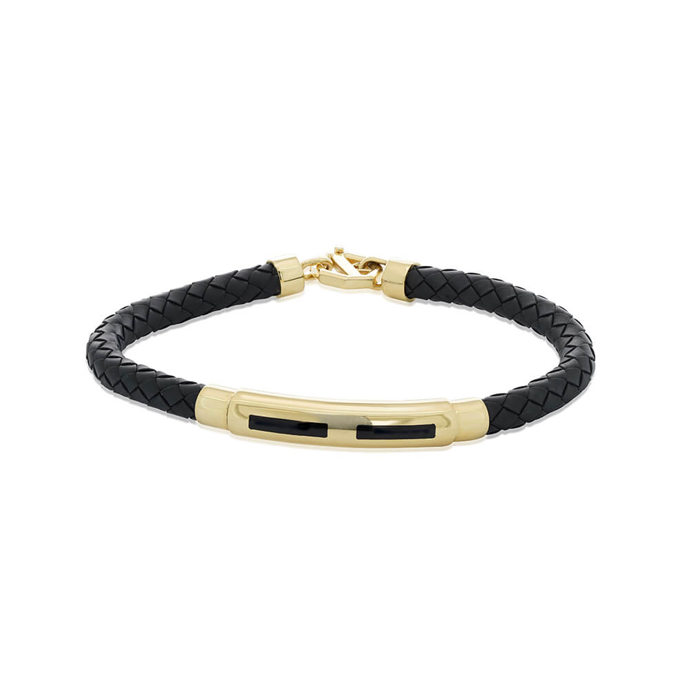 Leather & Gold Bracelet