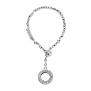 Italian 18k White gold keychain styled as Bulgari