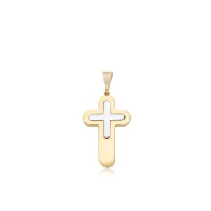 Cross inlaid 2 tone reversible